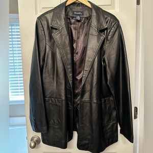 Denim &Co black leather blazer
